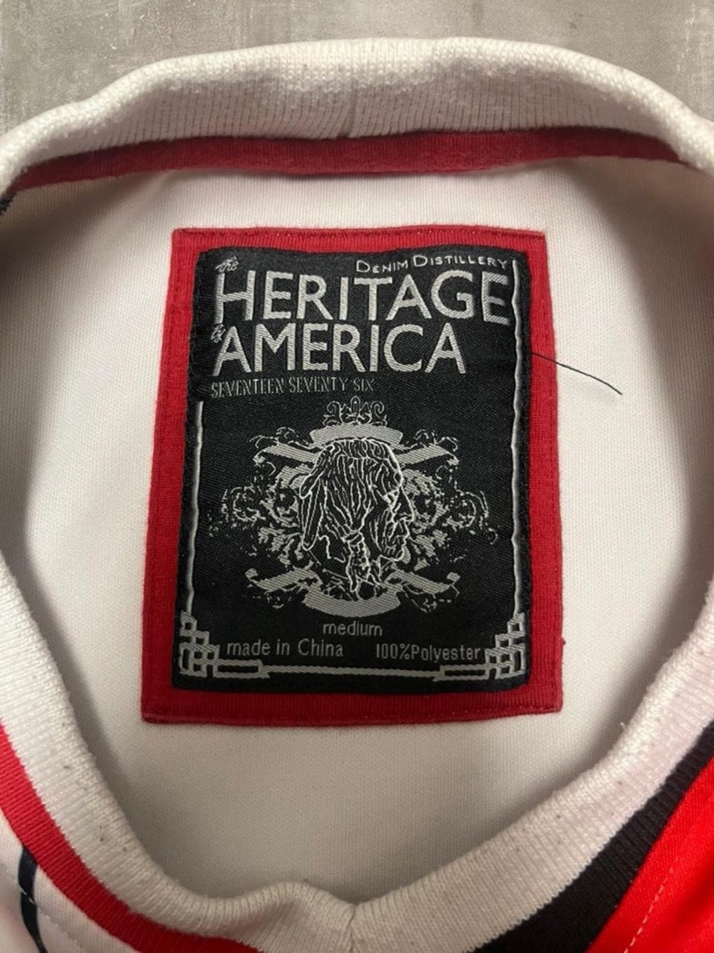 Heritage America Patchwork Graphic Shirt Vintage Style Short Sleeve Tee - Picture 3 of 6